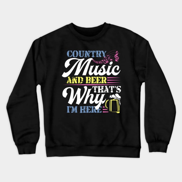 COUNTRY MUSIC AND BEER SARCASM GROUP SHIRT Crewneck Sweatshirt by Coconil